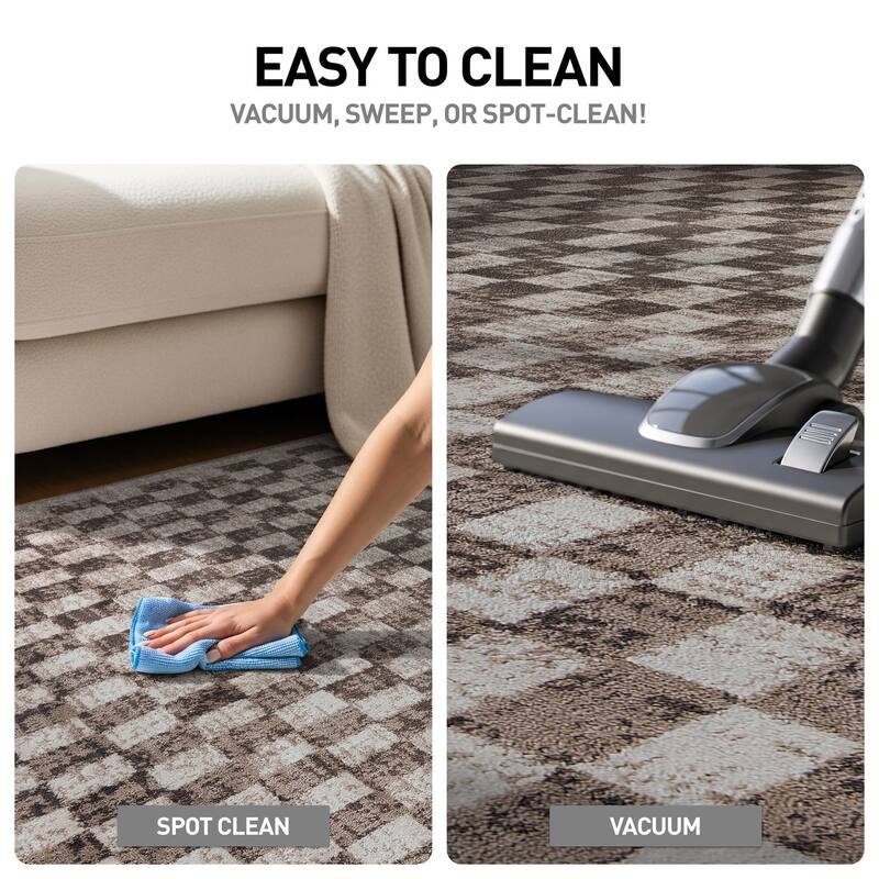 World Rug Gallery Contemporary Checkered Area Rug