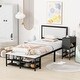preview thumbnail 2 of 37, Metal Platform Bed Frame with Storage Cabinet and Cushioned Footrest