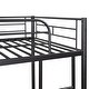 preview thumbnail 12 of 46, Minimalist Design Twin Over Twin Metal Bunk Bed with Ladder,Streamlined Frame and Full Length Gridded Guardrails