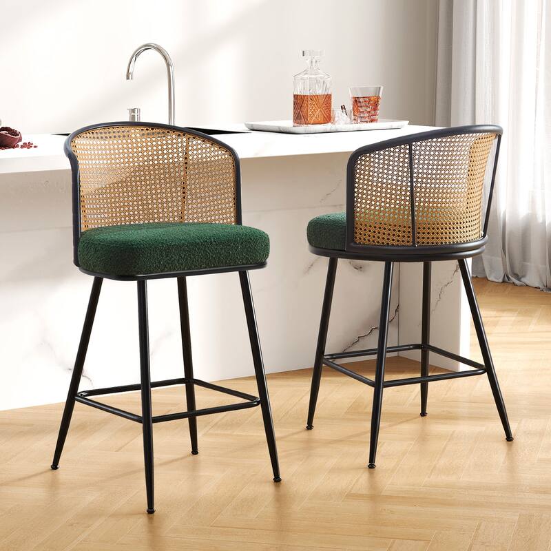 26"/29" Rattan Upholstered Bar Stool /Counter Stools Set of 2/3/4