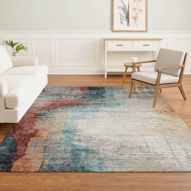 Premium Washable Super Soft Abstract Soid Mayfield Rug