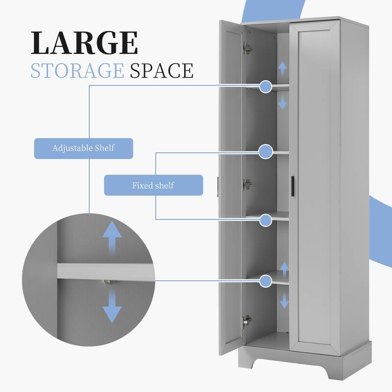 Storage Cabinet with Two Doors & Adjustable Shelf