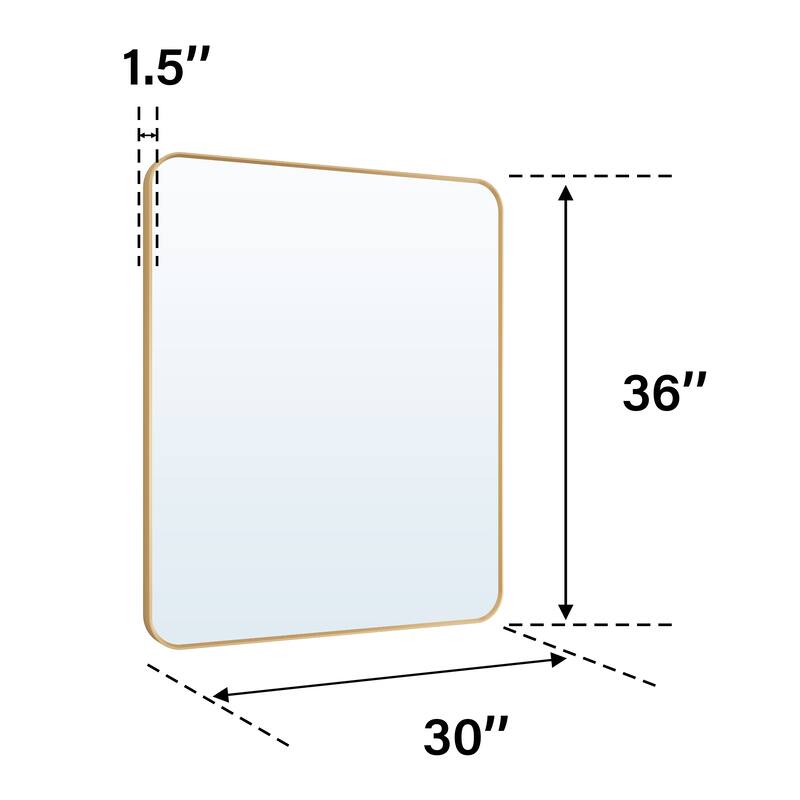 Modern Bathroom Wall Mounted Anodized Aluminum Framed Wall Vanity Mirror