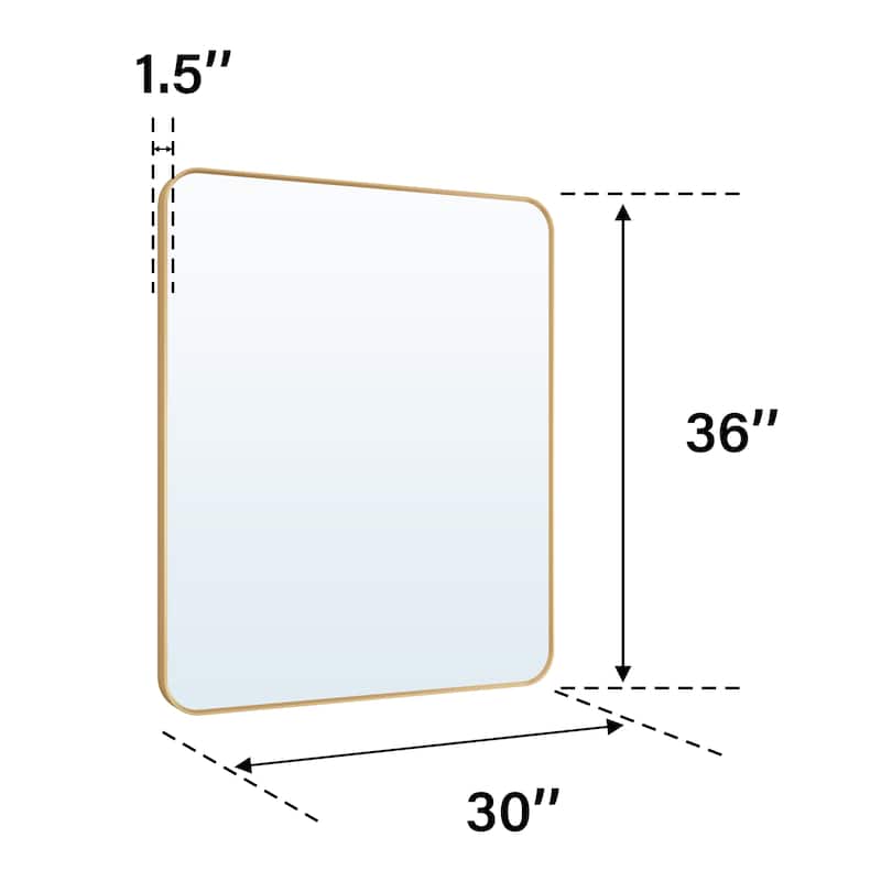 Modern Bathroom Rectangular Wall Mounted Anodized Aluminum Framed Vanity Mirror