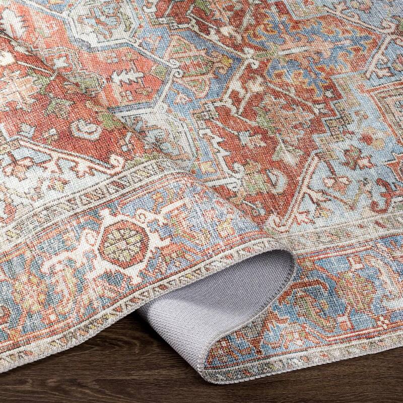 Livabliss Traditional Alanya Medallion Washable Area Rug
