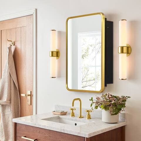 Modern Bathroom Mirrored Wall Storage Cabinet