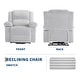 preview thumbnail 23 of 37, Corduroy Recliner Chair, Manual Recliner Sofa with Handle, Pillow Top Arms, Thick Padding, Side Pocket, 330Lbs Capacity