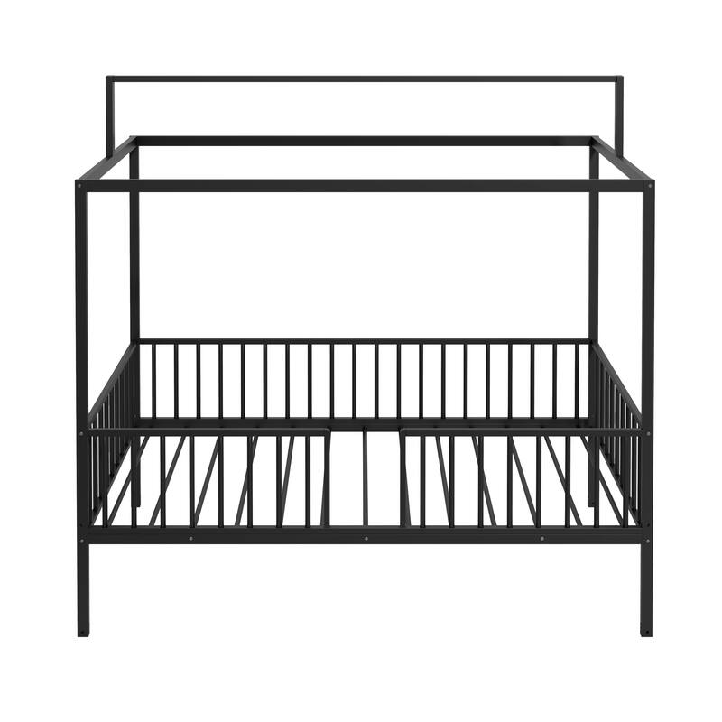 3-in-1 Convertible Montessori Metal Floor Bed by Harper&Bright Designs