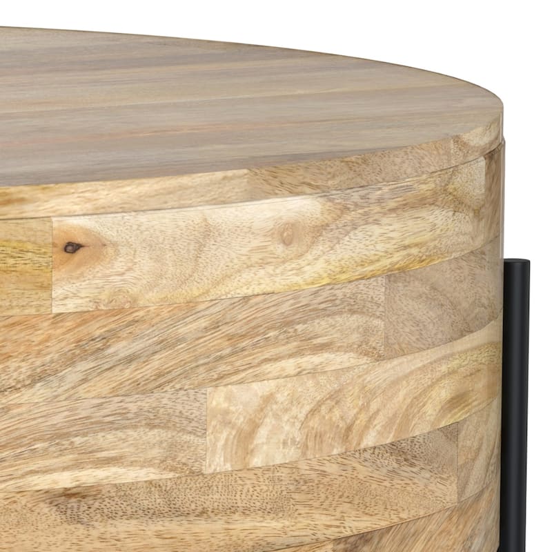 WYNDENHALL Farmington Modern Industrial Round Drum Coffee Table - 38"d x 38" w x 14"h