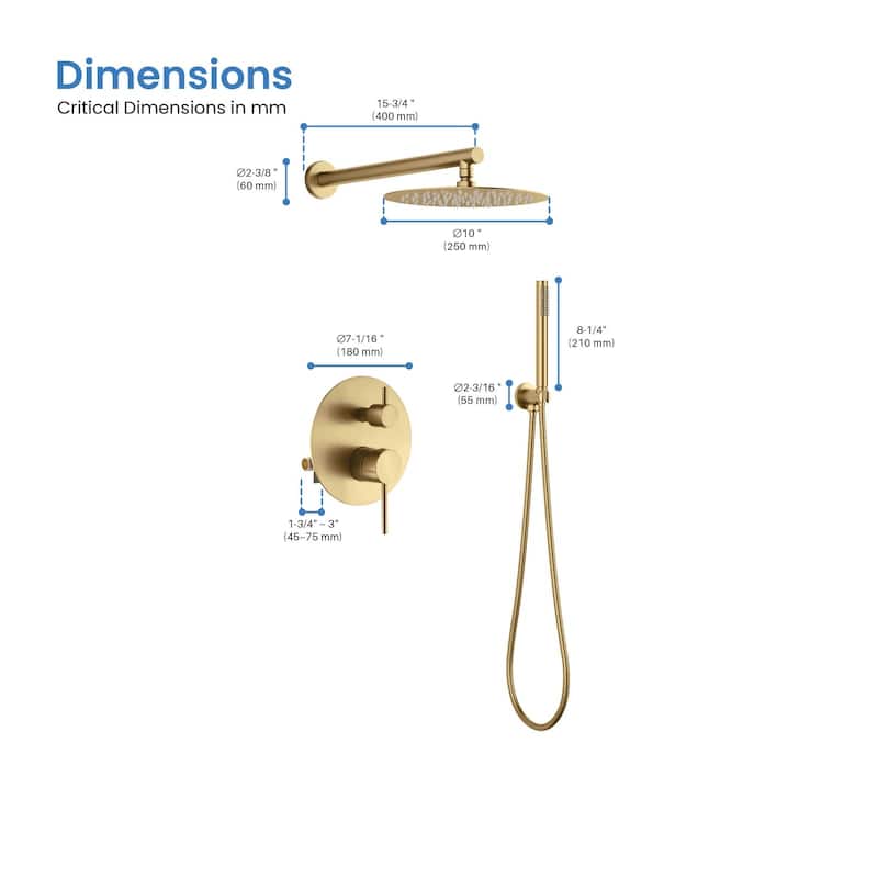Circular Pressure Balanced Shower System with Rough-In Valve