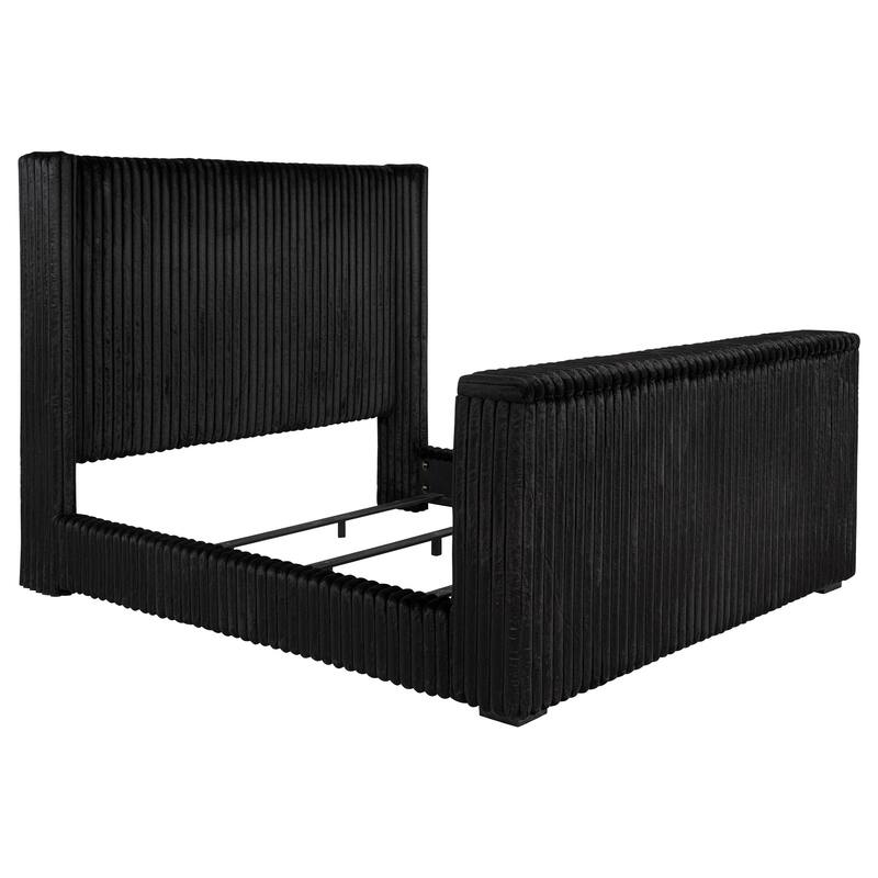 Centergrove Upholstered Wingback TV Bed Black - King