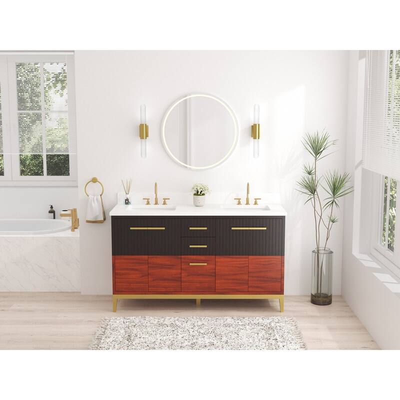 60 Inch Modern Double Sink Bathroom Vanity - 60 Inch