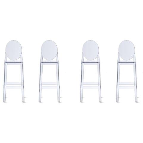 Acrylic Counter Stool with Back (Set of 4)