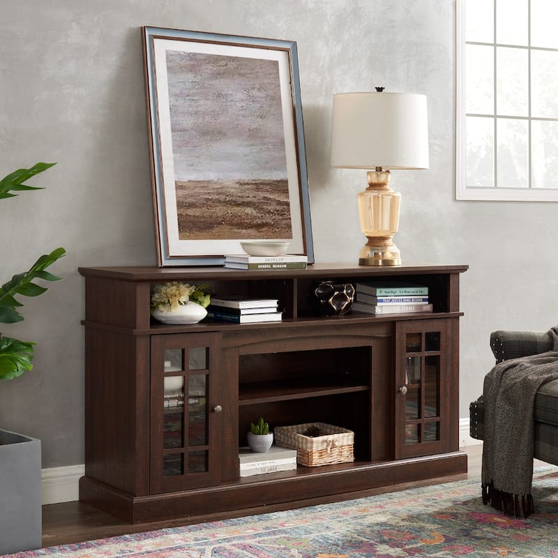 Espresso Modern Entertainment Center TV Media Stand Spacious Storage for TVs up to 65"
