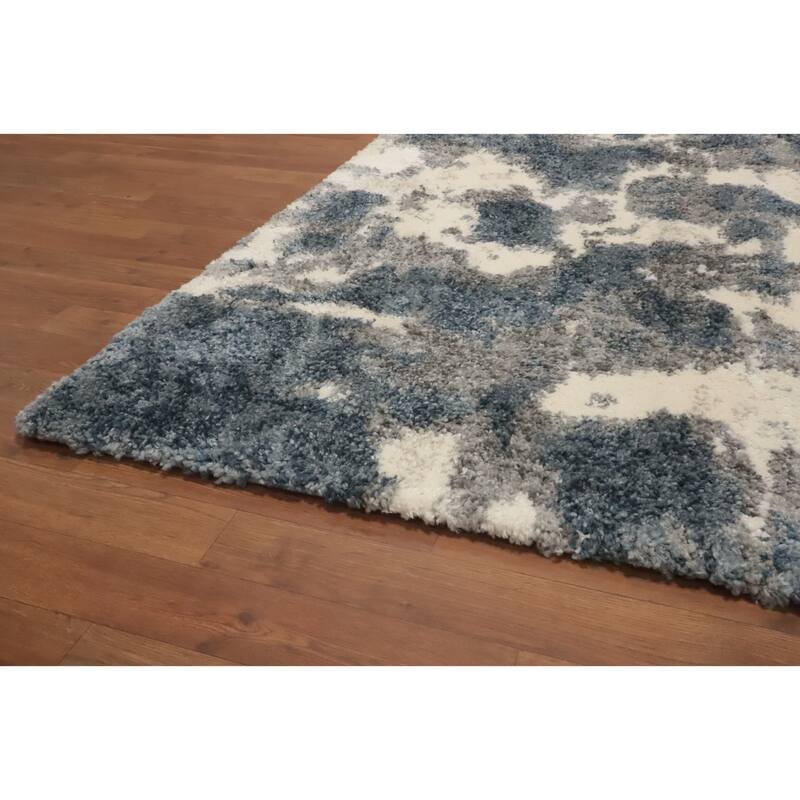 Machine Made Oriental Polyester Carpet Modern All-Over Multi-Colored Shaggy Area Rug - 10' 0'' X 7' 10''