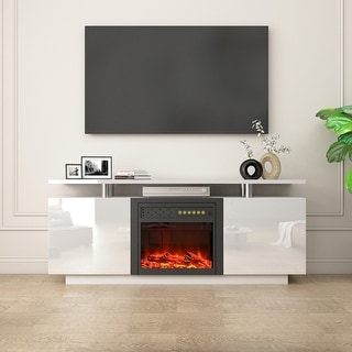 Fireplace TV Stand White Heating Cabinet Corner Cabinet Living Room ...