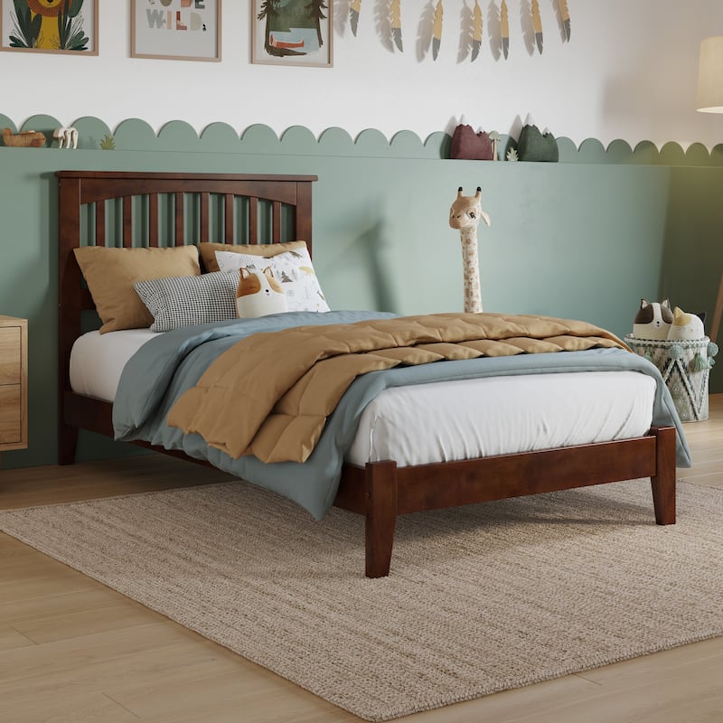 AFI, Mission Solid Wood Low Profile Platform Bed - Walnut - Twin