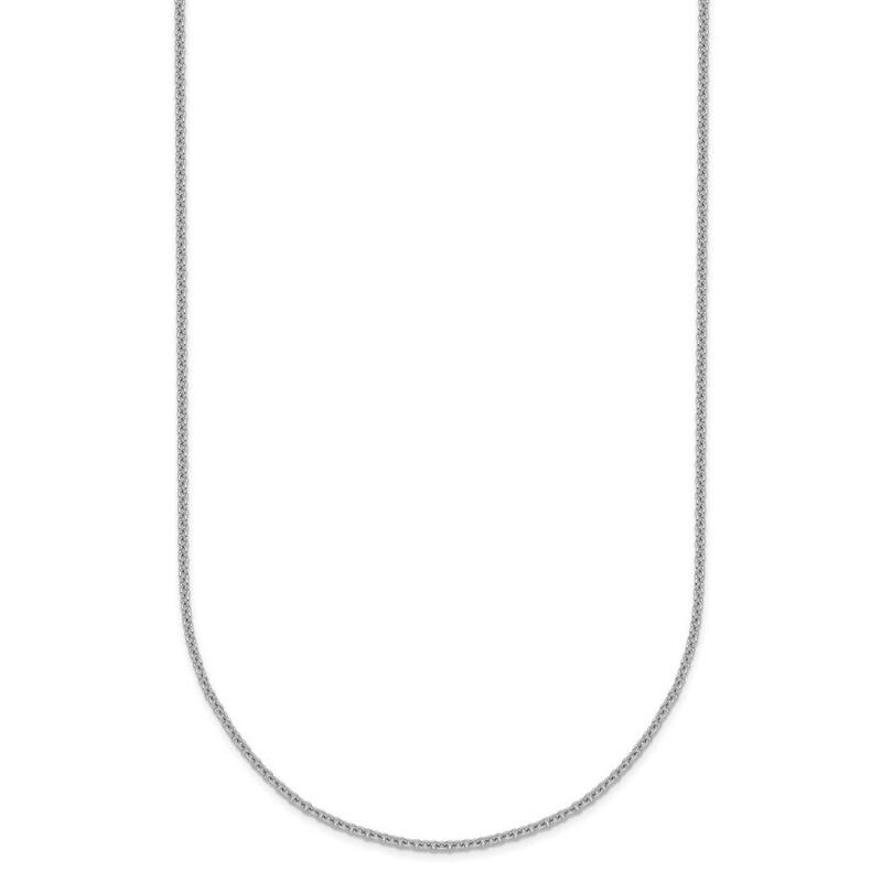 Curata Italian 18k White Gold 1.3mm Cable Chain Necklace (Lobster)