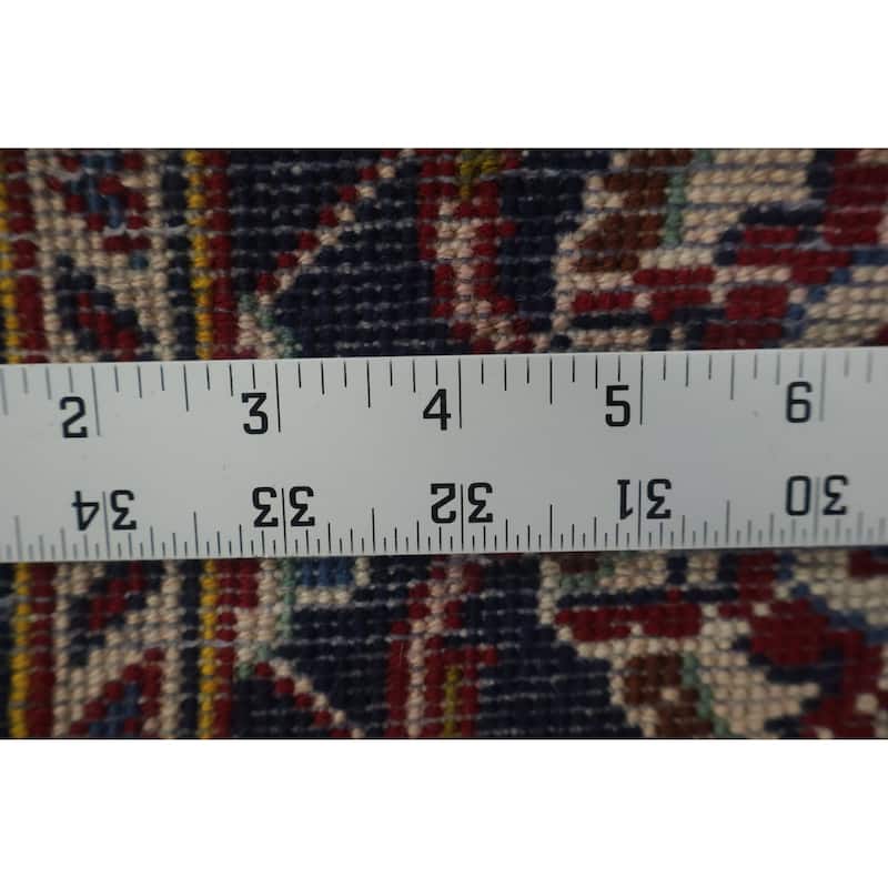 Hand Knotted Oriental 100% Wool Carpet Traditional Floral Red Kashan Area Rug - 12' 6'' X 8' 6''