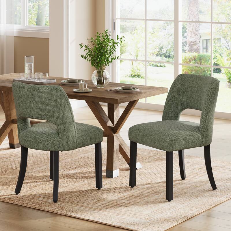 Set of 2/4/6 Modern Fabric Upholstered Dining Room Chair Kitchen Chairs with Wood legs