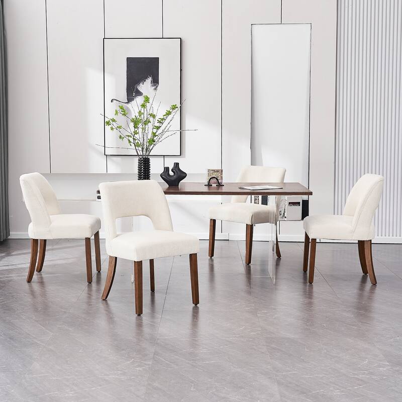 Wooden Dining Chairs Set of 2/4/6,Modern Fabric Upholstered Dining Room Chair Kitchen Chairs