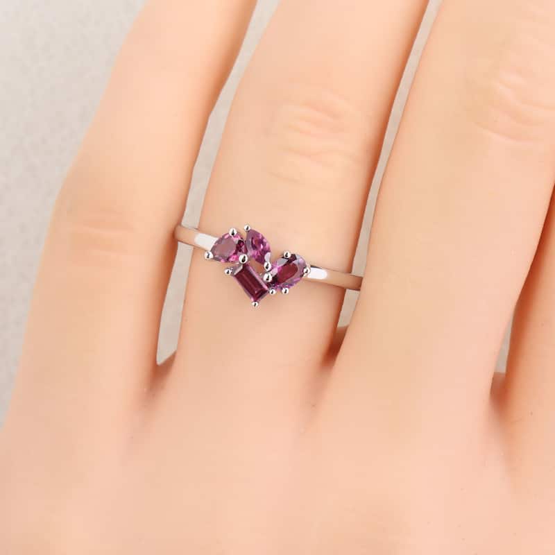 Miadora Multi-Gem Cluster Ring Sterling Silver