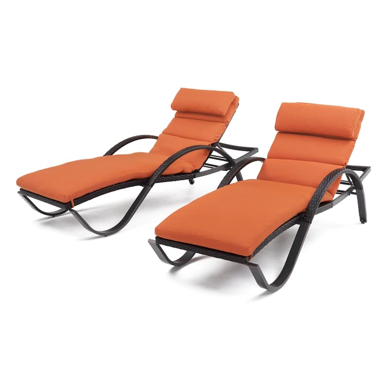 Deco 2 Aluminum Outdoor Patio Chaise Lounges Set
