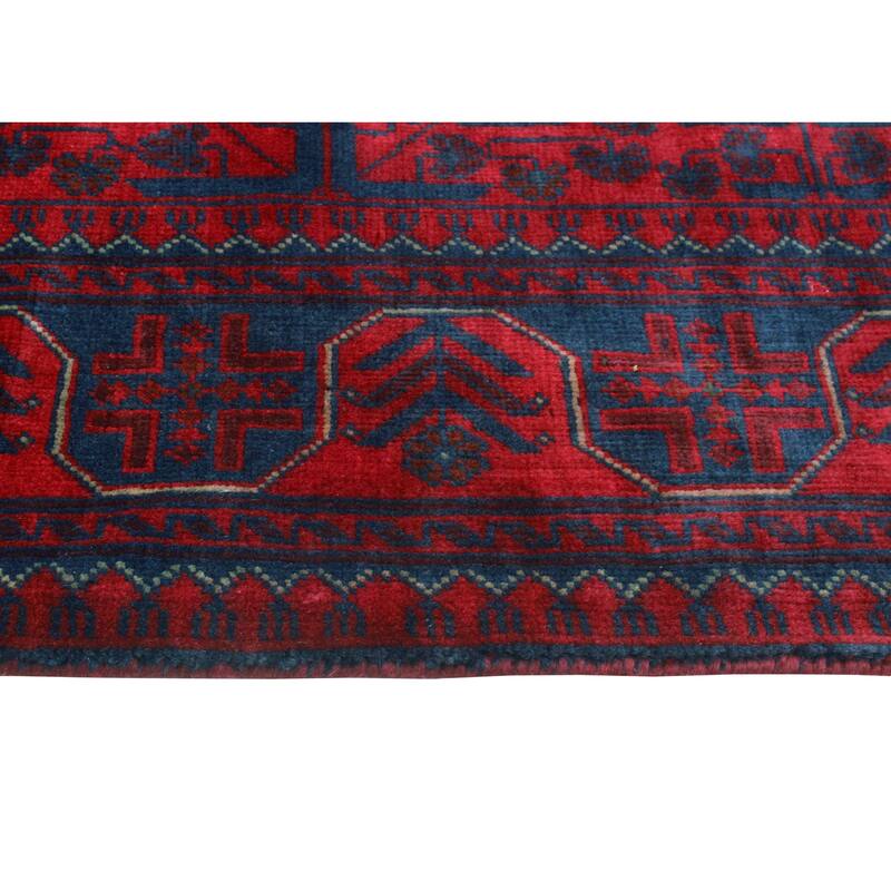 Khamyab Zarmina Red/Navy Runner - 2'11" x 18'11"