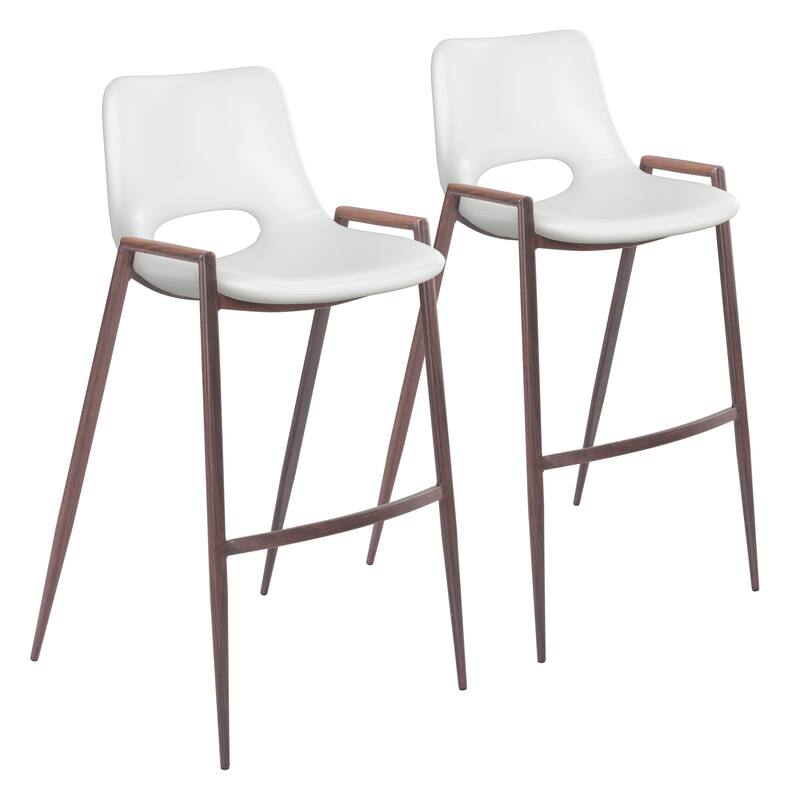 Counter Stool (Set of 2) - White, Walnut