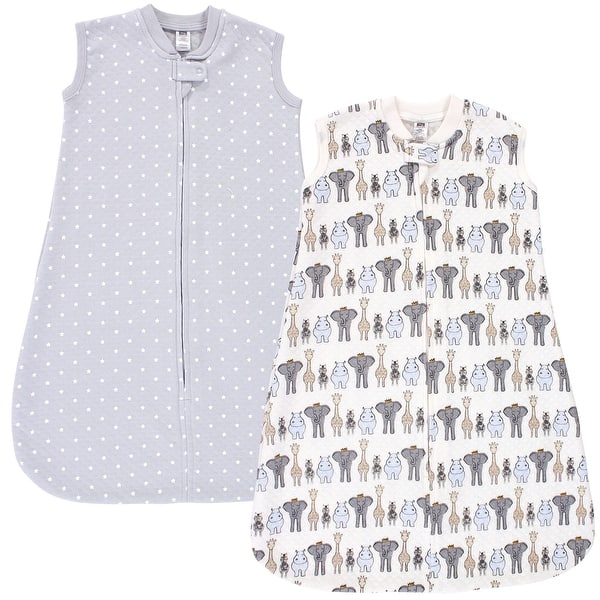 slide 1 of 1, Hudson Baby Infant Boy Premium Quilted Sleeveless Sleeping Bag and Wearable Blanket, Royal Safari 0-6 Months - Royal Safari