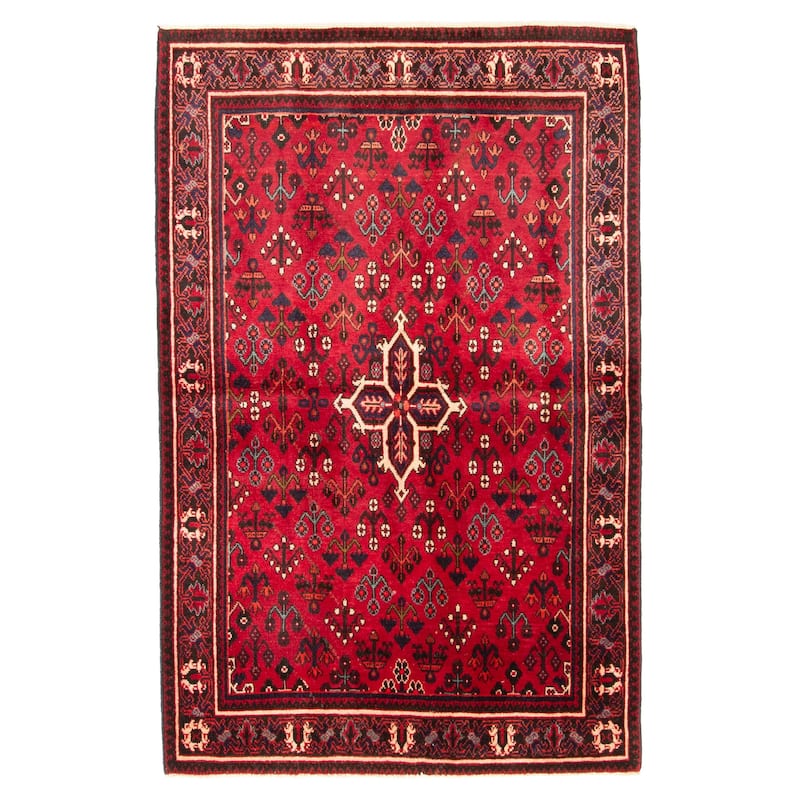 ECARPETGALLERY Hand-knotted Anadol Dark Red Wool Rug - 4'3 x 6'8