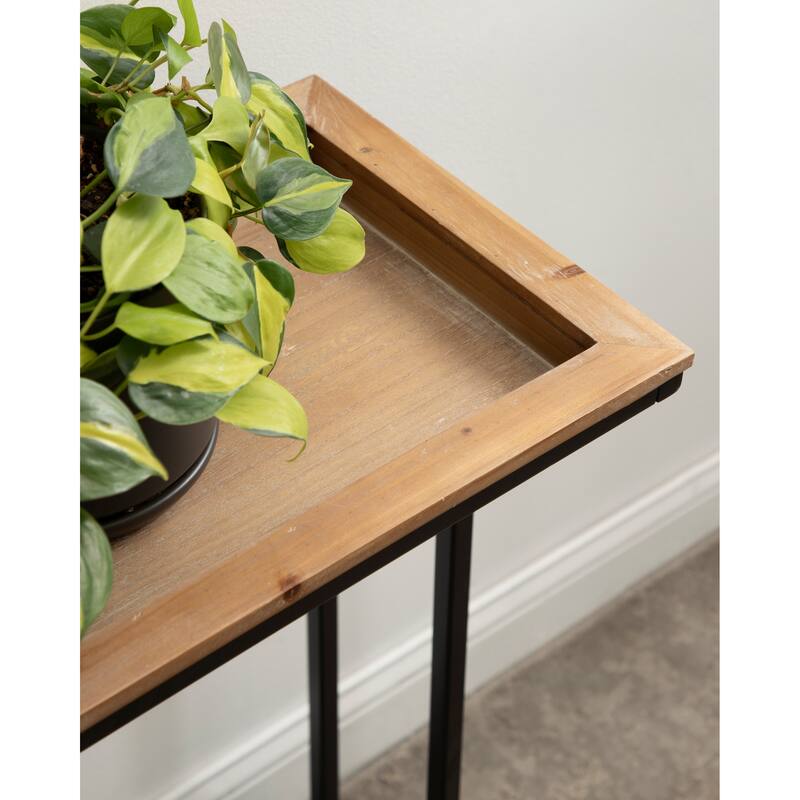 Kate and Laurel Lockridge Wood and Metal Console Table - 28x13x31