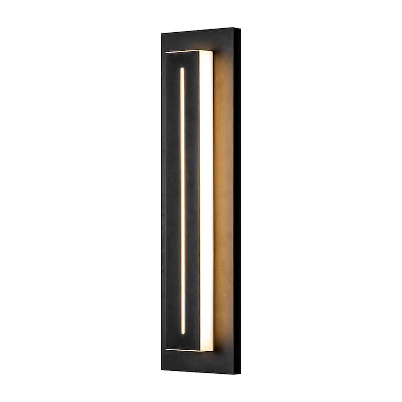 18 in. Industrial Black Aluminum Rectangular Integrated LED Waterproof IP54 Outdoor Wall Sconce