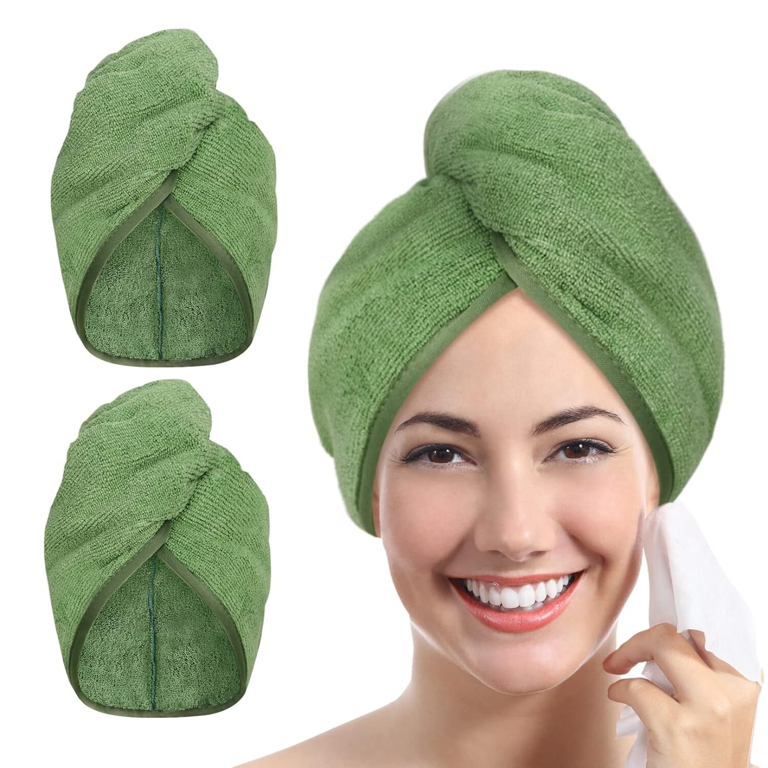 2Pack Hair Head Drying Turban Bed Bath Beyond 39620783