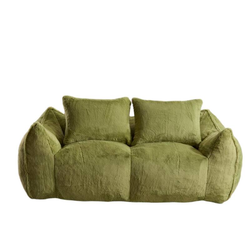 Giant Lazy Bean Bag Couch Chair Ultra Soft Fluffy Loveseat Sofa Chaise Lounge Indoor Cozy Faux Fur Reading Chair with Pillows