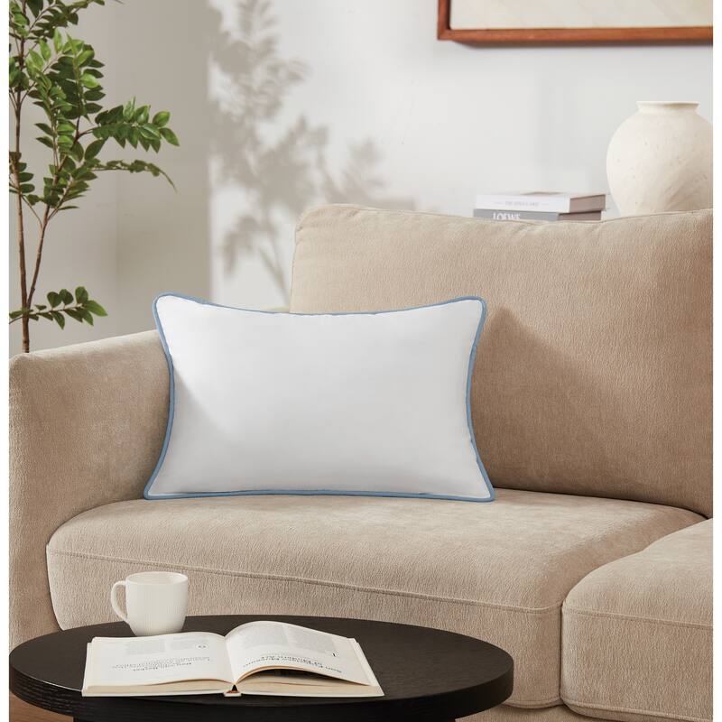 Brooklyn Loom Solid Contrast Piped Decorative Pillow