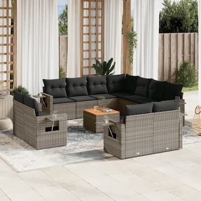 vidaXL Garden Sofa Set PE rattan Large Foldable Garden Sofa Set