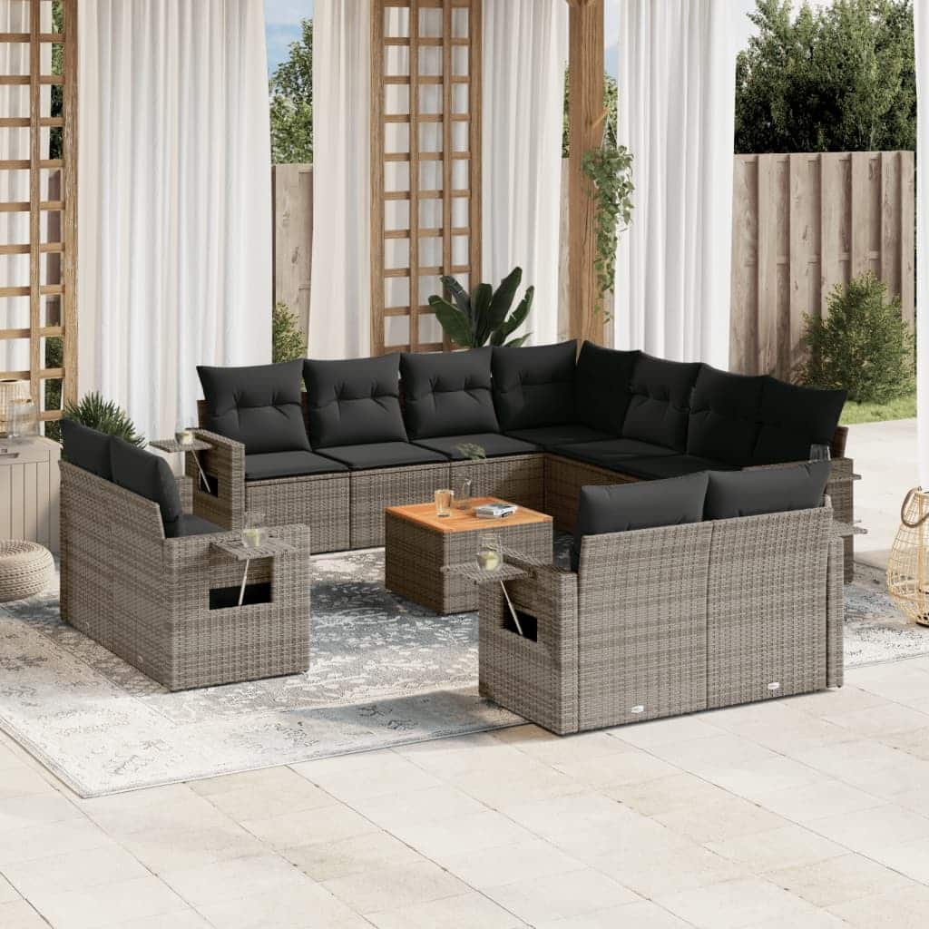 vidaXL Garden Sofa Set PE rattan Large Foldable Garden Sofa Set