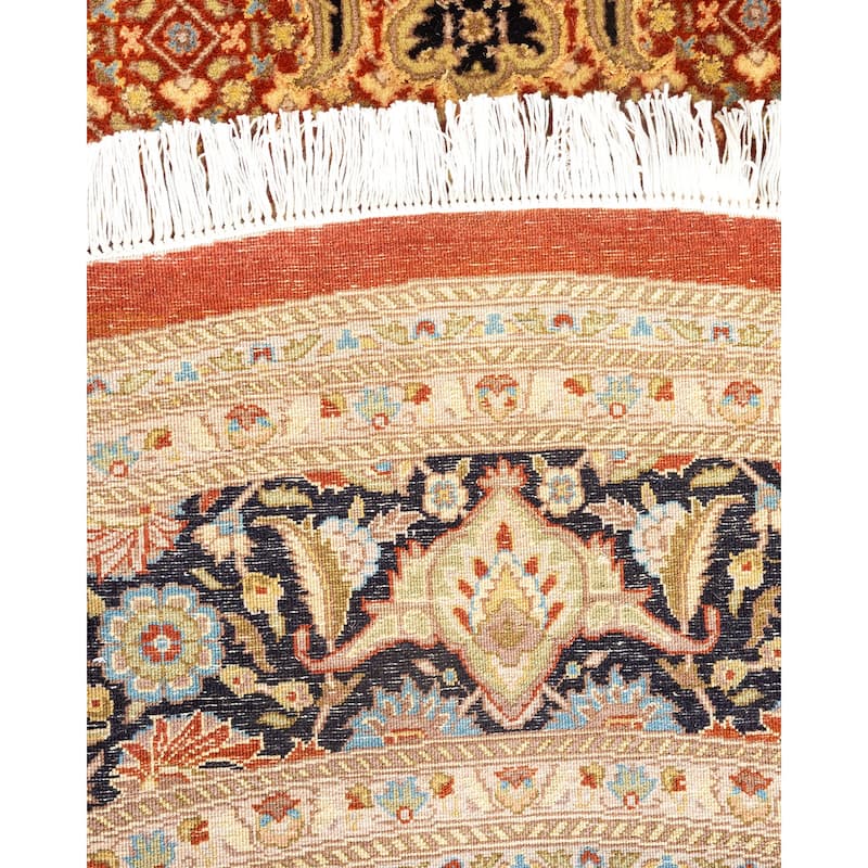 Overton Hand Knotted Wool Vintage Inspired Traditional Mogul Orange Round Area Rug - 8 x 10