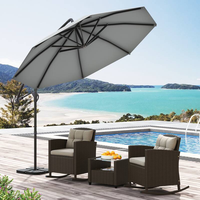 Corvus Vera 10-foot Cantilever Hanging Tilt Offset Canopy Patio Umbrella