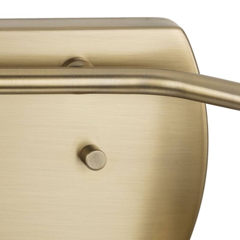 Haven Collection Two-Light Vintage Brass Opal Glass Luxe Industrial Bath Light - 16 in x 6.75 in x 7 in