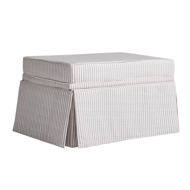 2 Set Rectangle Chenille Upholstered Storage Ottoman
