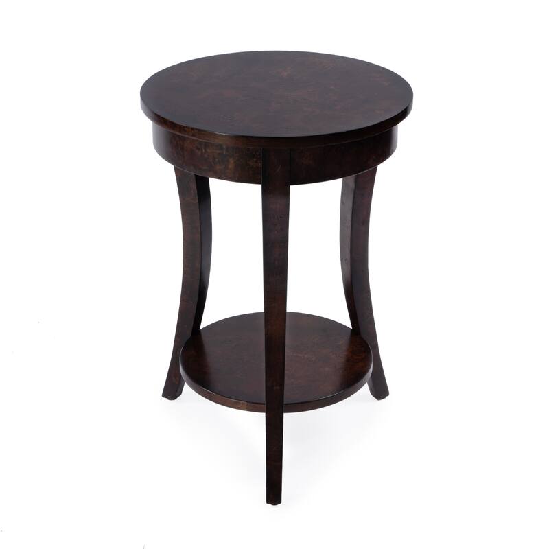 Holdin Round Burl Wood 18"W Side Table
