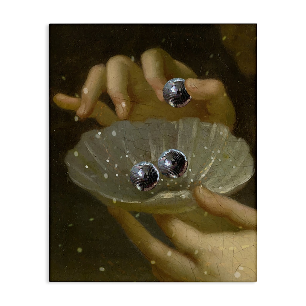 Stupell Classic Disco Clam Pearls Canvas Wall Art Design By Lil' Rue