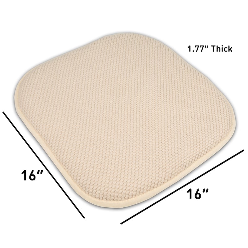 16-in. Square Non-slip Memory Foam Seat Cushions (2 OR 4)