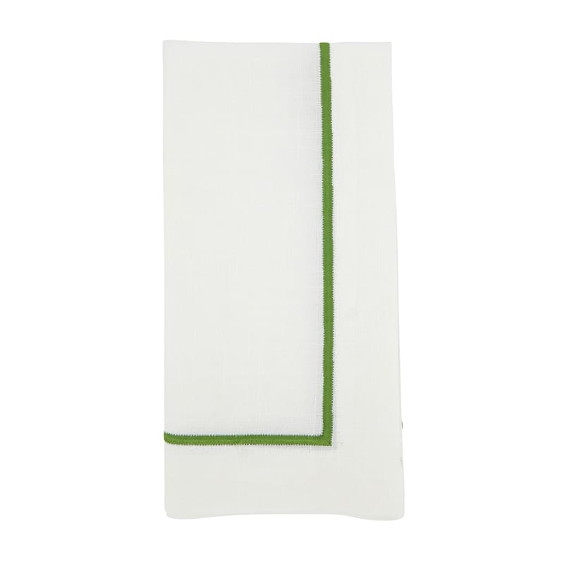 Embroidered Line Design Napkin (Set of 4) - Set of 4 - Kiwi