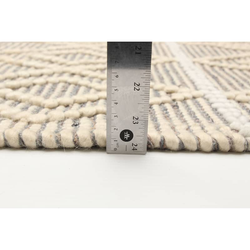 ECARPETGALLERY Braid weave Sienna Cream Wool Rug - 6'2 x 8'10