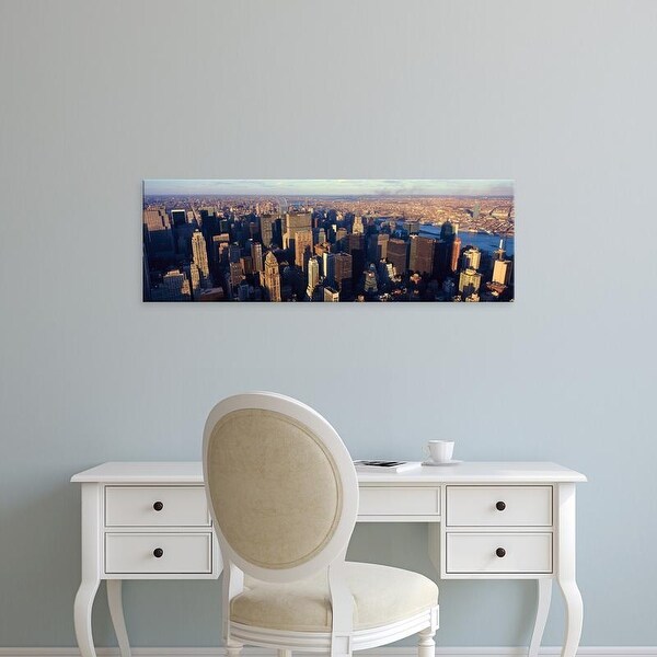 Easy Art Prints Panoramic Image 'Manhattan, New York City skyline, Hudson River, Weehawken, NJ' Canvas Art