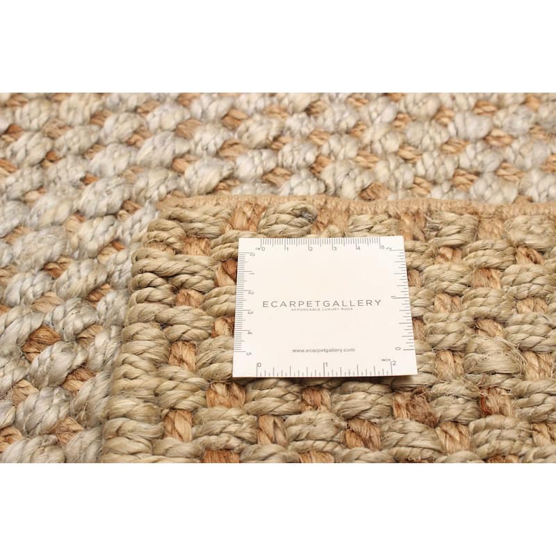 ECARPETGALLERY Flat-Weave Palas Denizli Light Khaki Jute Kilim - 5'0 x 8'3