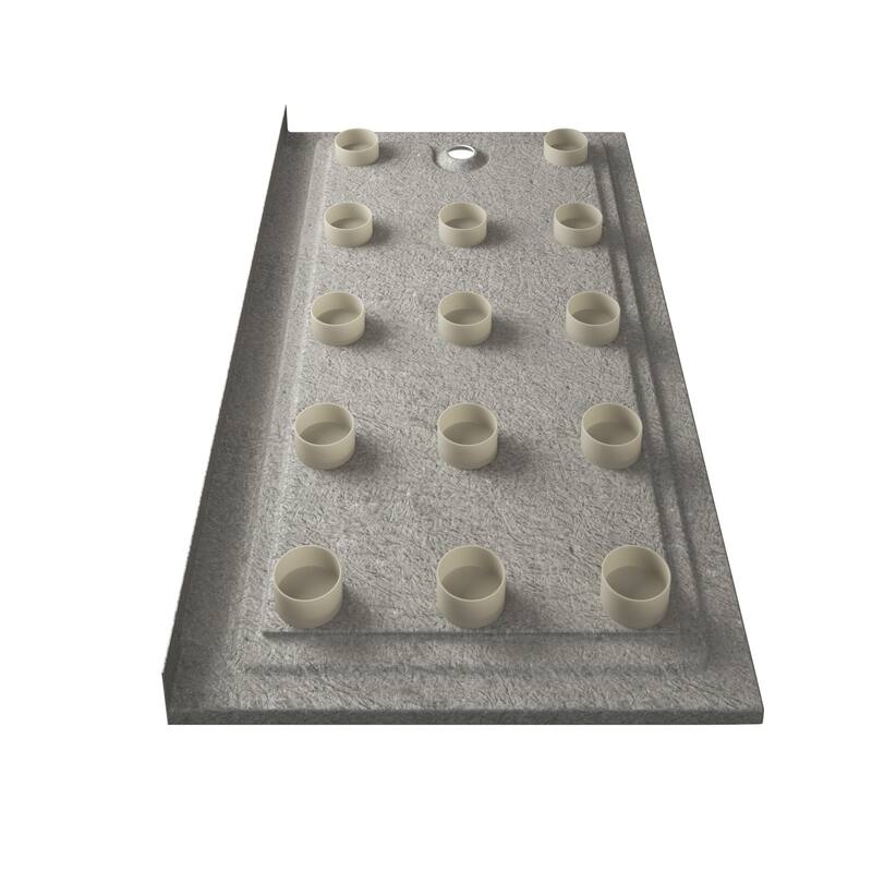 Slip-resistant Acrylic ShowerPan with Raised Edges 60-in Long x 32-in Wide Right White
